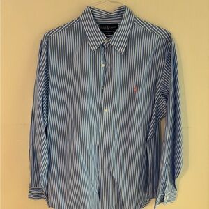 Ralph Lauren Blue and White Striped Shirt